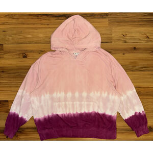 Wildfox Tie Dye Hoodie XL Pink French Terry Relaxed Oversized Lounge